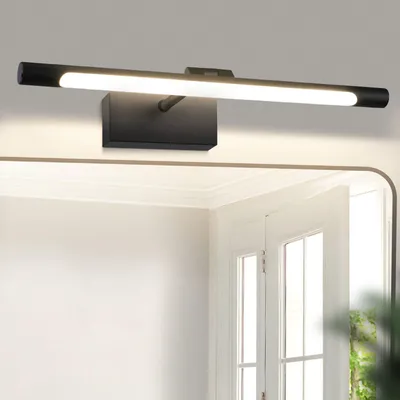 Produktbild von ZMH Spiegelleuchte Led Wandlampe Badezimmer Lampe 6W Neutralweiße Lichtfarbe 4000K Wandleuchte Klemmbar Spiegel Chrom Badlampe Spiegelschrank 37cm