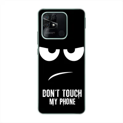 Produktbild von König Design Hülle kompatibel mit Xiaomi Redmi 10C Kunststoff Soft Handyhülle - Handy Case Dont Touch My Phone Schwarz