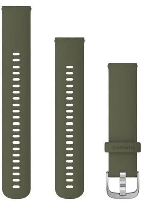 Produktbild von Garmin Ersatzarmband 20mm Silikon Moosgrün/Silber Schnalle