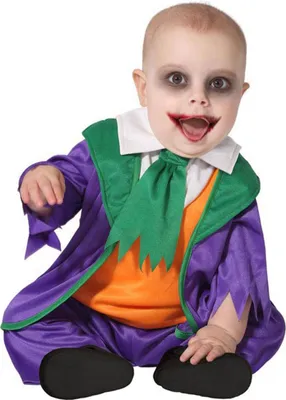 Immagine prodotto di Costume da clown pazzo per neonati Costume di Halloween viola-arancio-verde 6-12 mesi (75 cm)