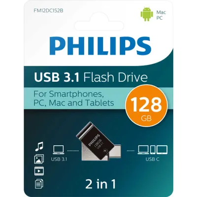 Obrázok produktu pre USB flash disk Philips 2 v 1, 128 GB, USB3.1 - USB-C