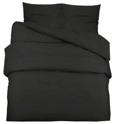 Image de vidaXL Ensemble de literie noir 220x240 cm Microfibre légère