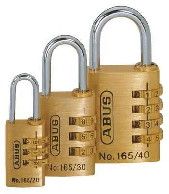 Obrázek produktu pro Zámek ABUS 165/30 - číselný zámek, vhodný pro zavazadla a jako visací zámek, vyrobený z mosazi
