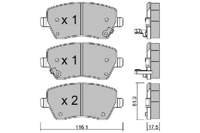 Produktbild von AISIN Bremsbeläge Satz Vorne Bremsklötze für NISSAN MICRA IV (K13) BPNI-1014