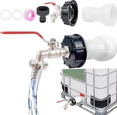 Produktbild von IBC-Wassertank 1000L mit 3/4 Zoll Anschluss und Adapter S60x6