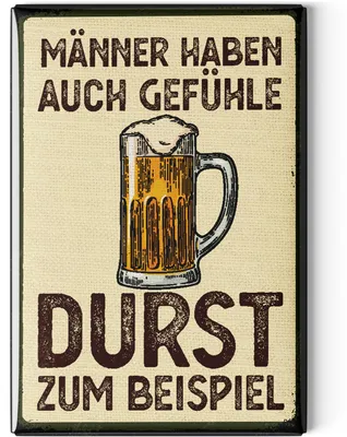 Produktbild von LANOLU Kühlschrankmagnete lustig- Männder haben auch Gefühle- lustige Magnete mit Sprüchen und witzigen Motiven 8x5,5cm