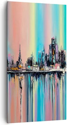 Produktbild von Bild auf Leinwand - Leinwandbild - Stadt Aussicht Wasser - 55x100cm - Wand Bild - Wanddeko - Leinwanddruck - Bilder - Kunstdruck - Wanddekoration - Leinwand bilder - Wandkunst - PA55x100-3439
