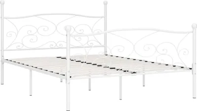 Obrázok produktu pre vidaXL Posteľný rošt s lamelovým rámom biely kov 200 × 200 cm