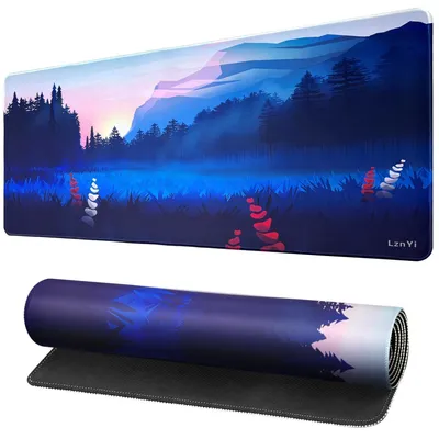Image de Tapis de souris gaming XXL, 90x40 cm, idéal pour bureau, avec bords cousus, antidérapant et lavable