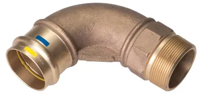 Productafbeelding van Geflangeerde koperen fitting, mannelijk schroefdraad, 12 x 1/2"M
