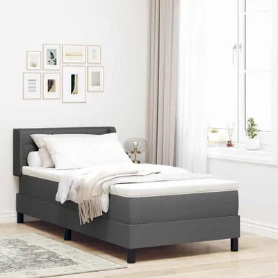 Produktbild von Maison Exclusive - Boxspringbett mit Kopfteil Dunkelgrau 200 x 100 cm Stoff