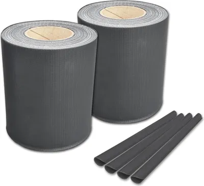 Produktbild von 2 Rollen Sichtschutzstreifen 19 cm x 50 m RAL 7016 Anthrazitgrau inkl. Klemmschienen