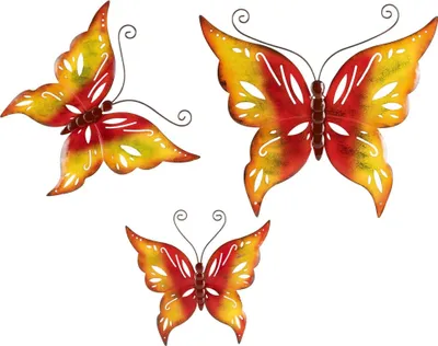 Produktbild von Schmetterling Wanddeko 3er Set aus Metall 70545