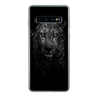 Produktbild von MuchoWow® Handyhülle Schutzhülle Hülle für Samsung Galaxy S10 Leopard - Schwarz - Weiß Silikon Softcase Handy Hülle - Handytasche