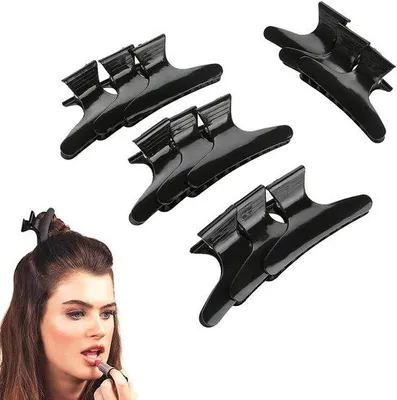 Immagine prodotto di Set di fermagli per capelli lunghi, nero, 12 pezzi, per bambine