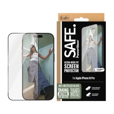 Produktbild von SAFE. by PanzerGlass Screen Black Frame iPhone 16 Pro. UWF
