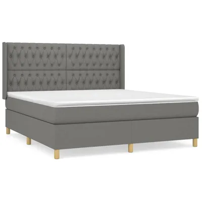 Produktbild von Boxspringbett mit Matratze Dunkelgrau 180x200 cm Stoff