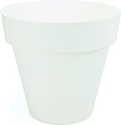 Image de Pot De Fleurs Blanc Plastiken ø14cm Design épuré, Idéal Pour Plantes D'intérieur - Plastiken