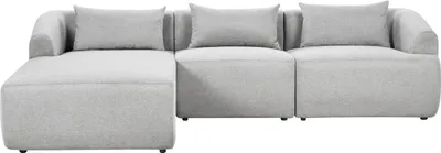 Produktbild von BELIANI Ecksofa Hellgrau Stoffbezug L-förmig 3-Sitzer Sofa mit Chaiselongue Rechts Wohnzimmermöbel Modern Wohnzimmer Ausstattung Wohnecke Sitzecke