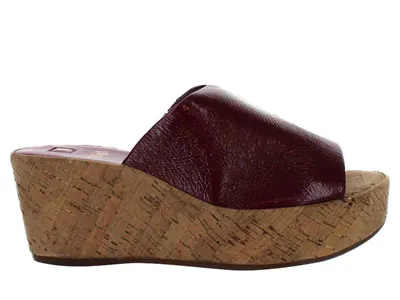 Obrázek produktu pro HOGL Dámské červené kožené žabky na 6,5 cm lehkém podpatku 38
