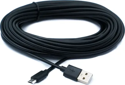 Produktbild von SYSTEM-S USB 2.0 Kabel 10 m Micro B Stecker zu Typ A Stecker in Schwarz