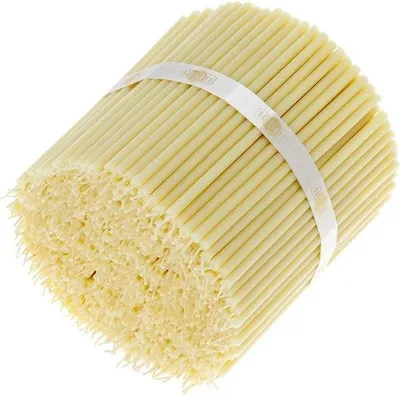Produktbild von Famanu Bienenwachskerzen Weiß - 16 cm, nicht giftig, rußfrei, für Rituale und Dekoration