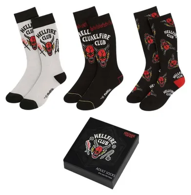 Zdjęcie produktu dla Skarpetki Stranger Things 3-pack 38-45 Hellfire Club