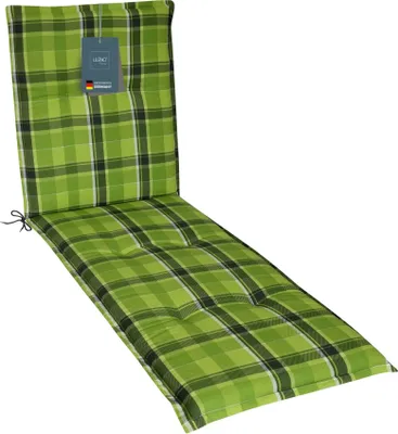 Produktbild von LILENO HOME Sonnenliege Auflage als [1er Set - Rollliege] in Karo Grün - Gartenliegen Auflage perfekt für Strandliege - Polster Auflage für Gartenliege (188x60x5cm)