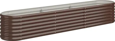 Obrázek produktu pro vidaXL Zvýšené lůžko Pozinkovaná ocel 224x40x36 cm Hnědá barva
