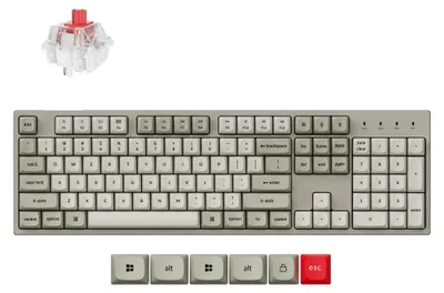 Produktbild von Keychron C2 Pro 8K QMK Kabelgebundene Mechanische Tastatur, RGB Backlight (Hot-swappable) QWERTY US Layout / Keychron Super Red Switch