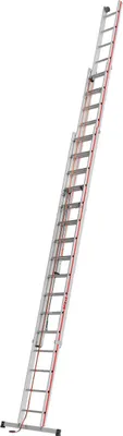 Produktbild von Seilzugleiter, 3-teilig, 3x12 Sprossen, Leiterlänge aus-/eingefahren 8,34/3,57 m, Kopfteil mit Laufrollen + einrastenden Fallhaken