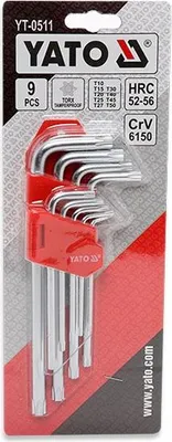 Produktbild von Yato YT-0511, L-Torx-Schlüsselsatz, T10, T15, T20, T25, T27, T30, T40, T45, T50, Silber, Chrom-Vanadium-Stahl, 1,5 cm, 7,2 cm