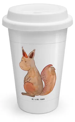 Produktbild von Mr. & Mrs. Panda Thermobecher Einhorn Glauben - Weiß - Geschenk, becher kaffee, Einhörner, Thermokaffeebecher, Einhörnchen, Eichhörnchen, Eichhorn, Unicorn, To Go