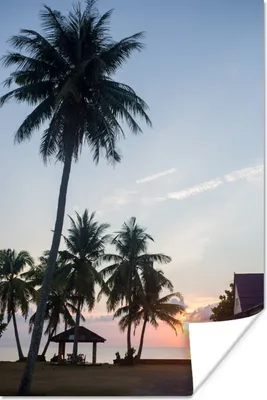 Produktbild von MuchoWow® Poster Palme - Sonnenuntergang - Haus 40x60 cm - Plakate für die Wand - Poster Babyzimmer
