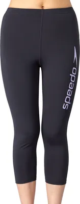 Zdjęcie produktu dla Damskie legginsy do pływania Speedo 3/4, UPF 50+, spodnie 3/4 dla kobiet z wysokim stanem, oxide grey/hard candy, rozmiar 32