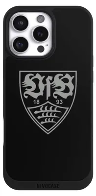 Produktbild von NIVOCASE Handyhülle für Apple iPhone 16 Pro Max  Hülle NIVOpure Case Schwarz Logo Offizielles Lizenzprodukt VfB Stuttgart
