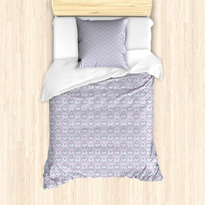 Produktbild von ABAKUHAUS marokkanisch Bettbezug Set für Einzelbetten, Pastelltöne Blumenmotiv, Milbensicher Allergiker geeignet mit Kissenbezug, 135 cm x 200 cm - 80 x 80 cm, Mehrfarbig