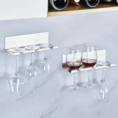Image de Supports muraux en métal, adhésifs, lot de 2, pour la cuisine