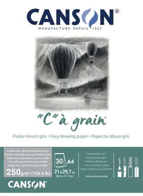 Imagen del producto de Bloc de papel para dibujo "C" de CANSON, de color gris melange y superficie texturizada