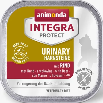 Produktbild von Katzenfutter nass animonda Integra Protect Urinary Oxalstein Rind 1 Pack 16x100 g
