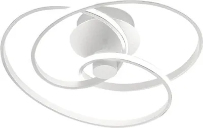 Zdjęcie produktu dla Diva - Nowoczesna lampa sufitowa LED 40W z możliwością ściemniania - Satynowe białe aluminium, ciepłe światło 3000K, 2500lm, dyfuzor silikonowy