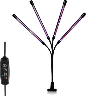 Produktbild von Vigevee Pflanzenlampe LED Vollspektrum 3 Köpfe Grow Lampe mit Timer Dimmbar 10 Helligkeitsstufen 360° Flexibel USB Pflanzenlicht