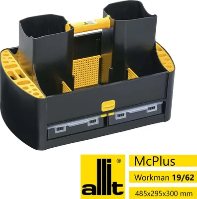 Produktbild von allit Profi-Tragekasten McPlus Workman 19/62, schwarz/gelb