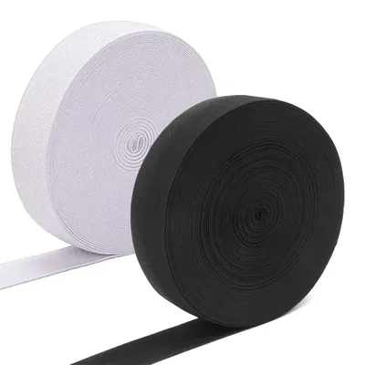 Nähgummi 20 mm x 12 m, schwarz-weiß, elastisch, für DIY