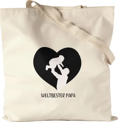 Produktbild von Weltbester Papa Jutebeutel Stoffbeutel Canvas Spruch Liebe Vatertag Geschenkidee Bester Papa Dad