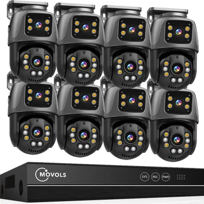 Zdjęcie produktu dla system monitoringu 6MP POE, kamera PTZ z podwójnym obiektywem, dwukierunkowa funkcja audio, 8CH 6MP z 8 kamerami, 2T