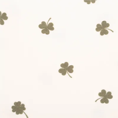 Produktbild von Jersey Stoff Meterware Baumwolljersey Kleeblatt wollweiß grün 150cm