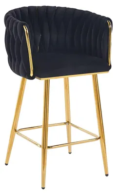 Obrázek produktu pro Designová barová židle ZULIMARA - černá / zlatá