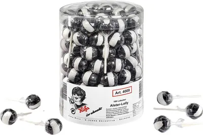 Produktbild von Küfa Alster Lolly Lutscher mit Lakritzgeschmack 100 Stück 1800g