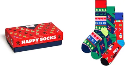 Produktbild von Happy Socks X-Mas Sweater Socks Gift Set (3-pack), uni sokken in cadeauverpakking